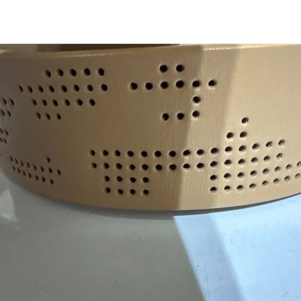 Aerie Perforated Leather Belt Brown Tan Women Full Length 42 Casual Accessory